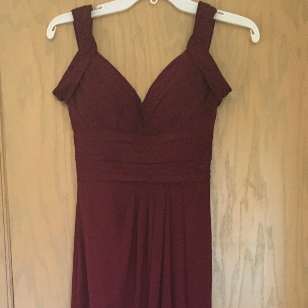 Bill Levkoff Wine Color Bridesmaid Dress